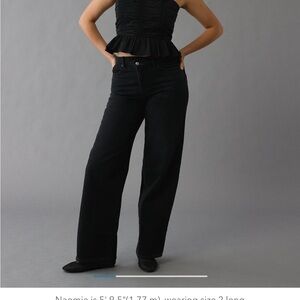 Women's strigid curvy super high waisted baggy jeans